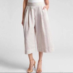 GAP Cropped Wide Leg Linen Culottes Pants Size 8